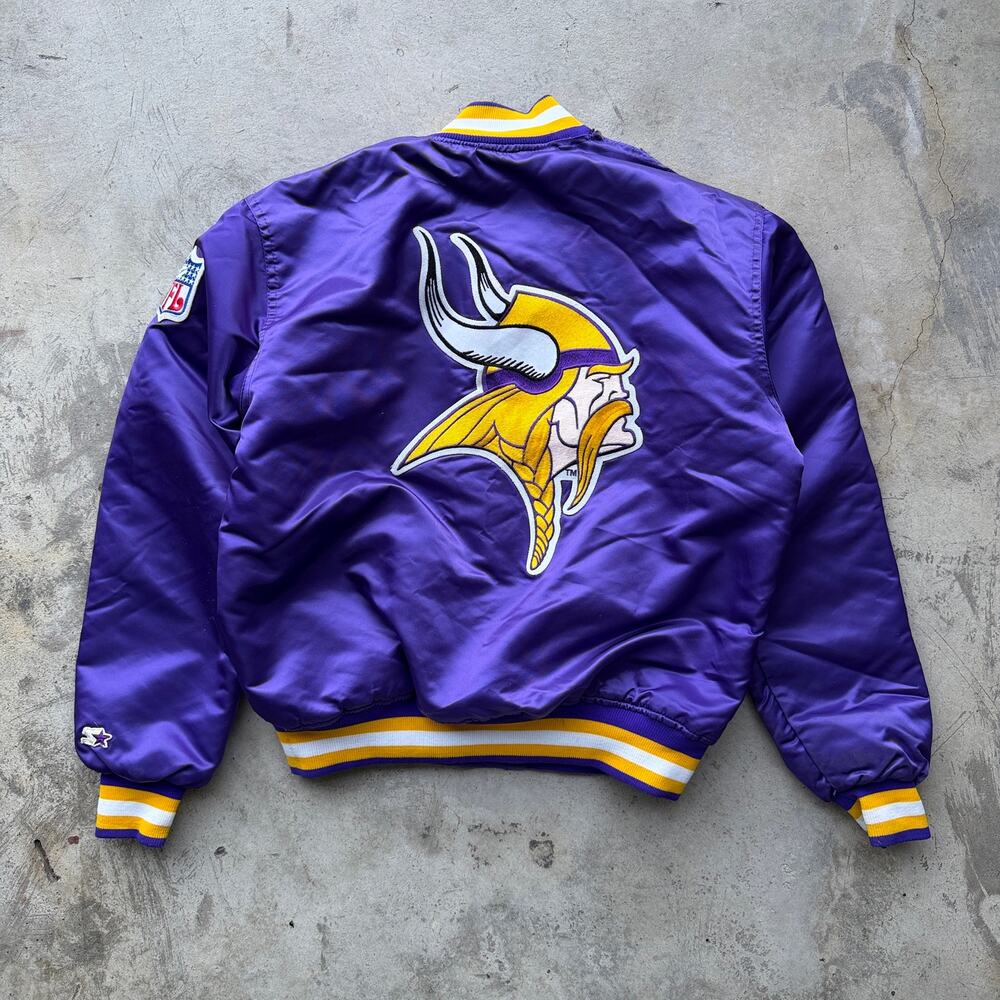Vintage 90s NFL Vikings Starter ProLine Satin Jacket Purple M